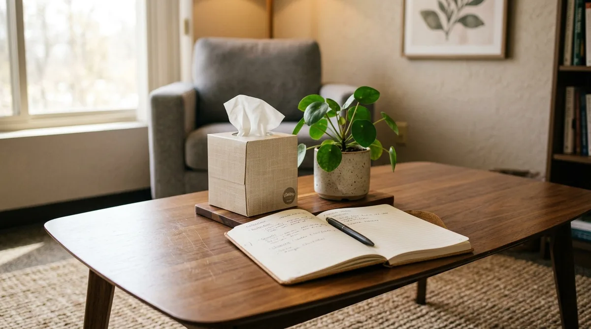 Couple speaking with a therapist during a relationship counseling session