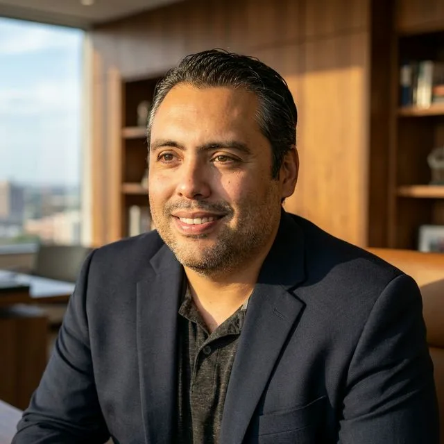 Jorge Yunes, LPC, in his San Antonio therapy office